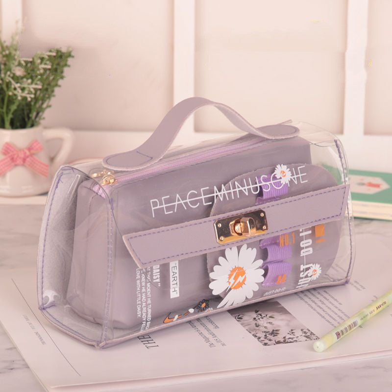 Small Daisy Transparent Pencil Case Stationery Box