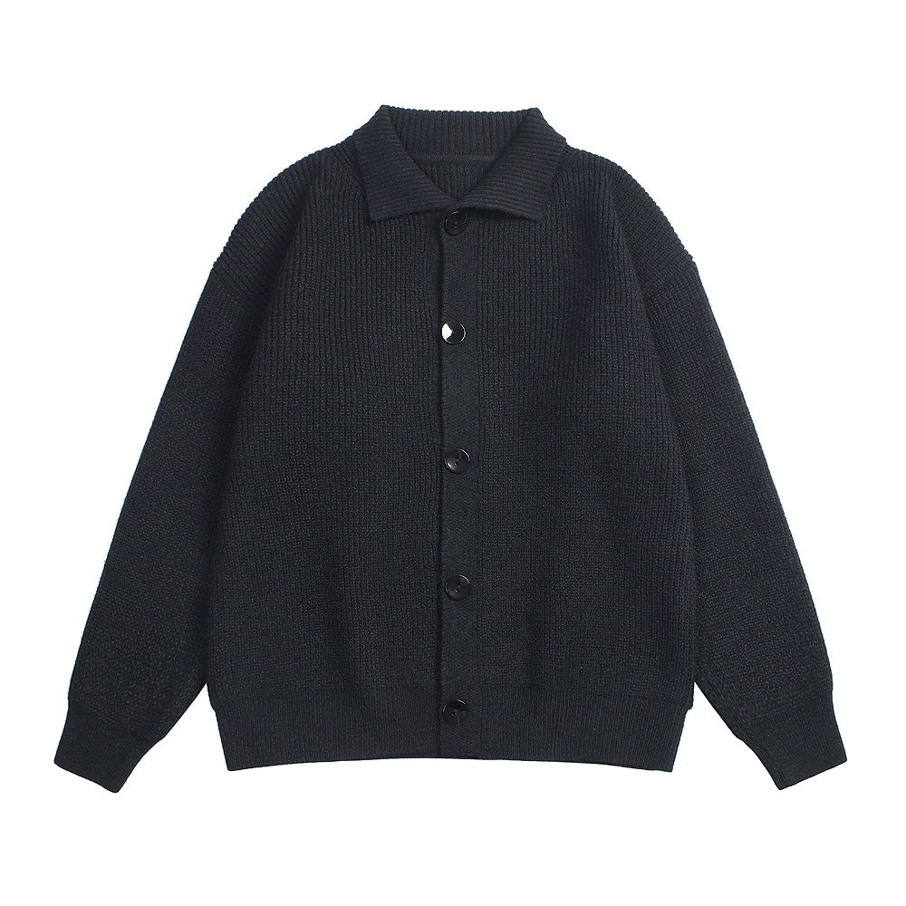 Autumn Winter Men's Wool Neck Knitted Cardigan Coat
