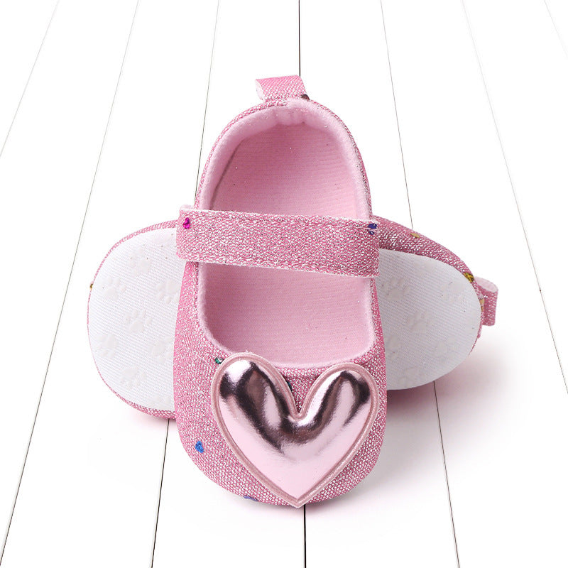 Autumn New Girls Baby Toddler Shoes Sequined Love Princess Shoes