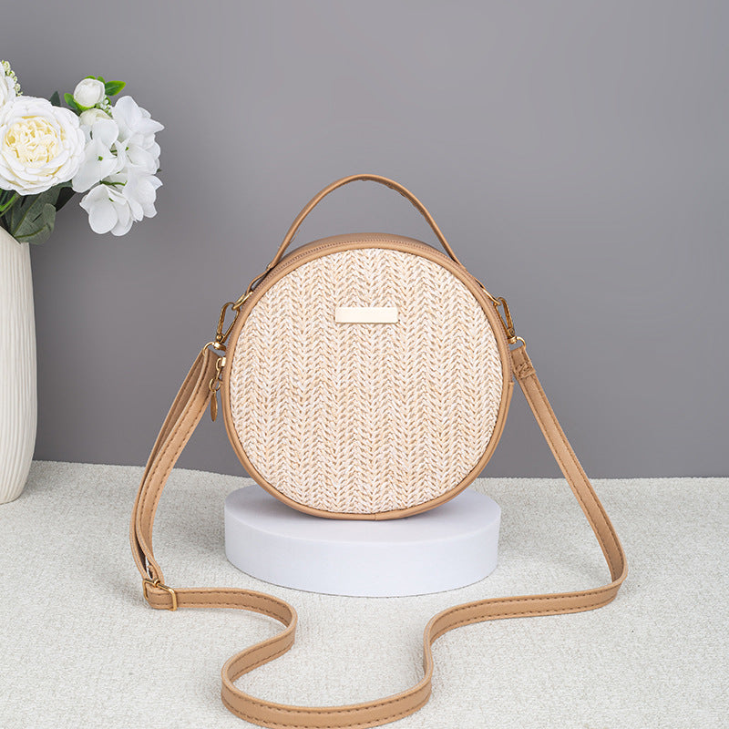 Cute And Minimalist Straw Bag Womens Woven Round Bag