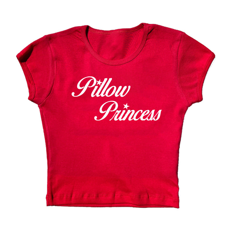 Punk Letter Print Cute Cropped Women's Short Sleeve