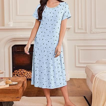 Women's Solid-Colored Soft And Comfortable Long House Dress