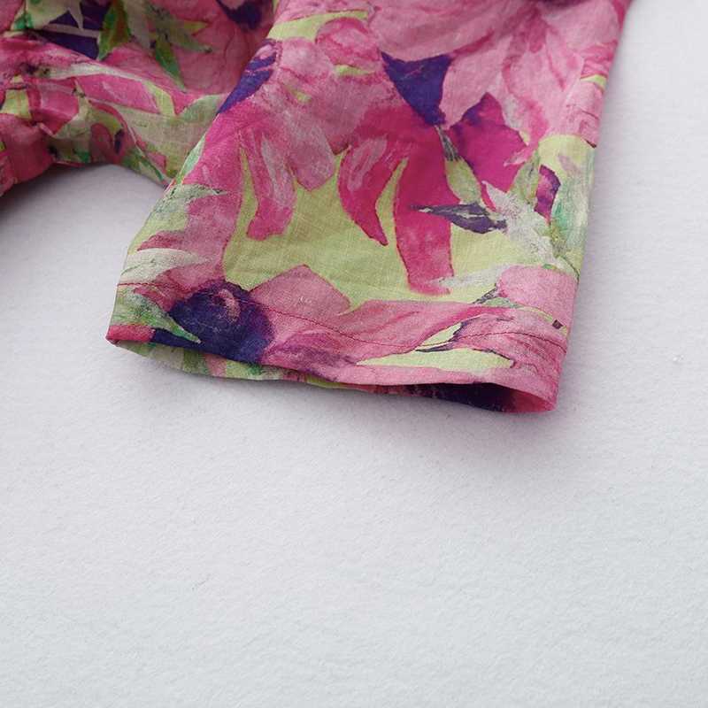 New Summer Ramie Printed Dress