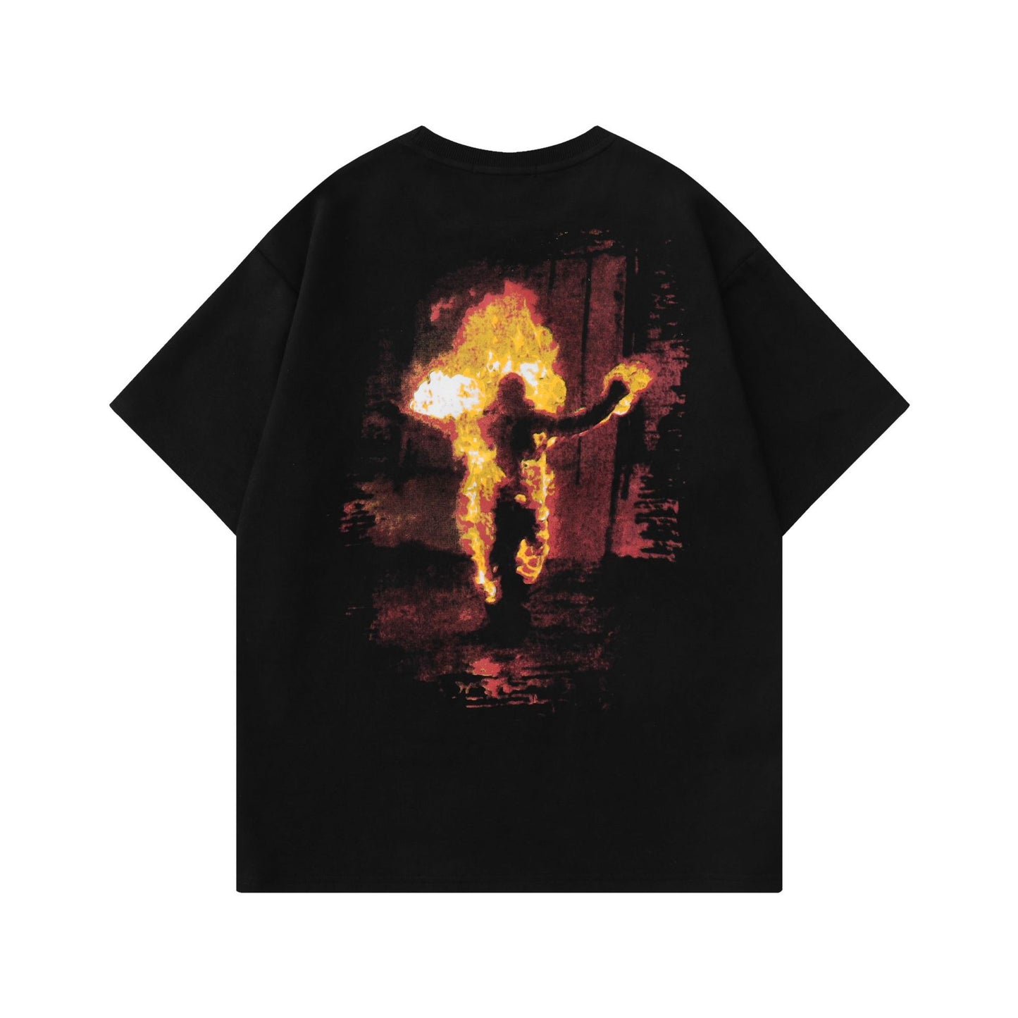 Loose Flame Portrait Printing Short Sleeve T-shirt