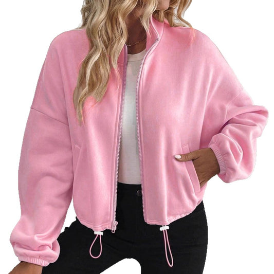 Plus Size Damejakke Enkel Afslappet Sweatshirt