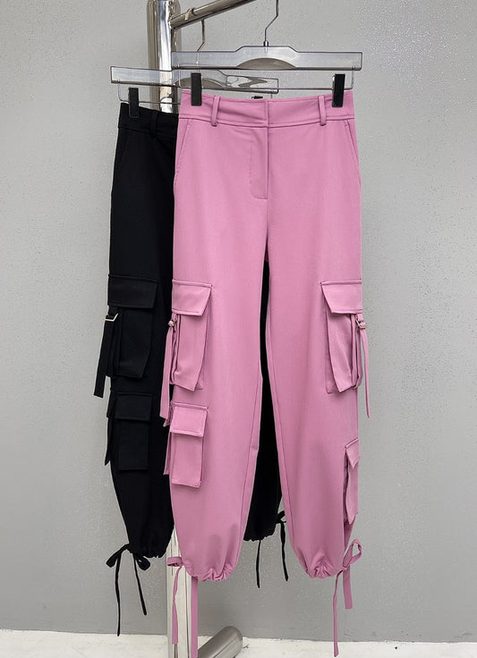 Millennium Spice Multi-pocket Straight Drawstring Cargo Pants