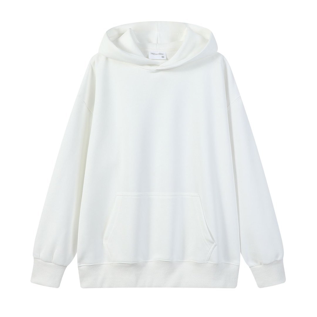 Loose-fit Drop-shoulder Design Solid-color Everyday Casual Hoodie