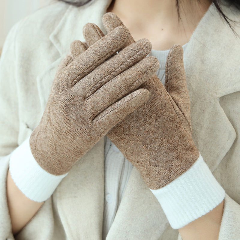 Women's Plush Closed Riding Outdoor Gloves