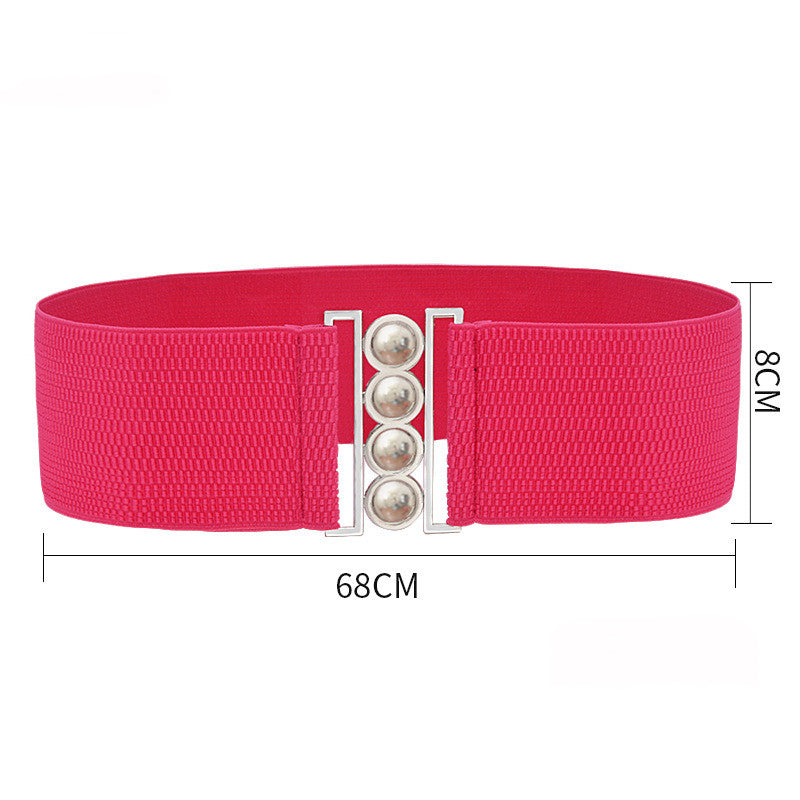 Four-ring Fashion Simple Girdle Metal Wide Buckle Belt