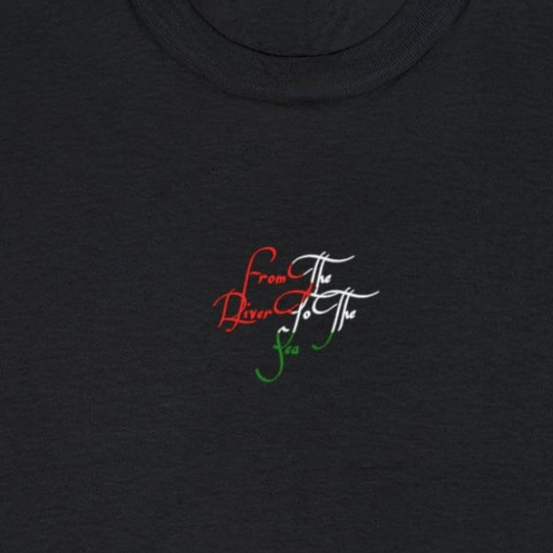 European And American Digital Printing From River To Sea Casual Round Neck Short Sleeves T-shirt