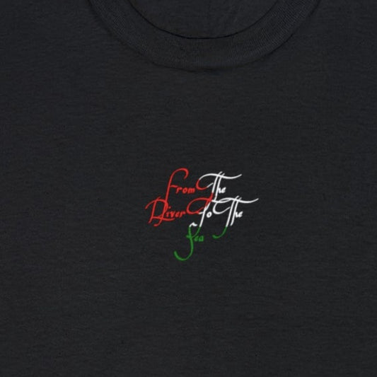 European And American Digital Printing From River To Sea Casual Round Neck Short Sleeves T-shirt