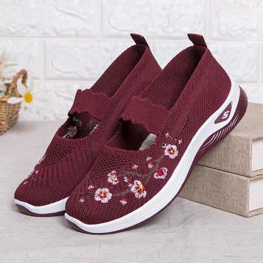 Casual Slip-on Shoes With Shallow Openings And Embroidery