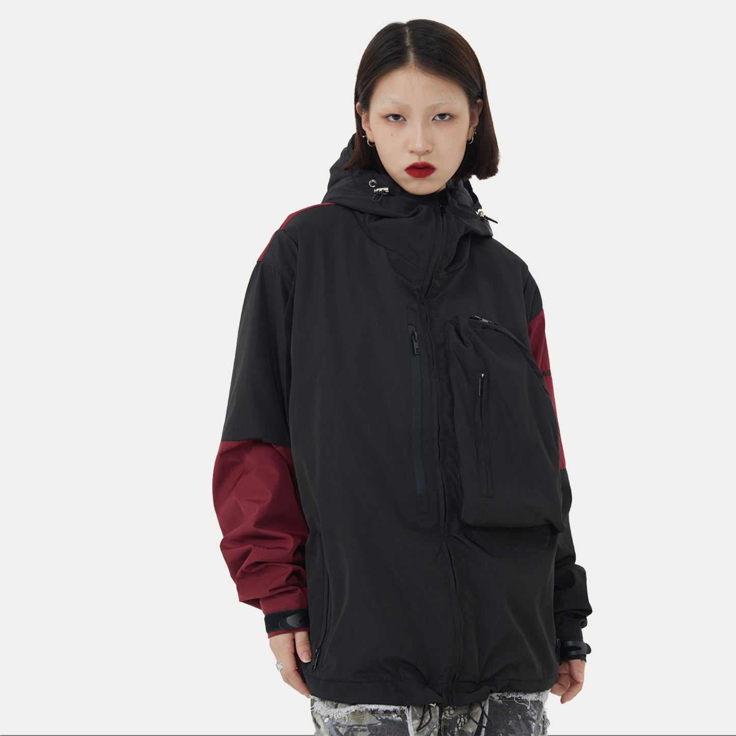 Street Brand Colorblock Winter Jacket Trench Coat