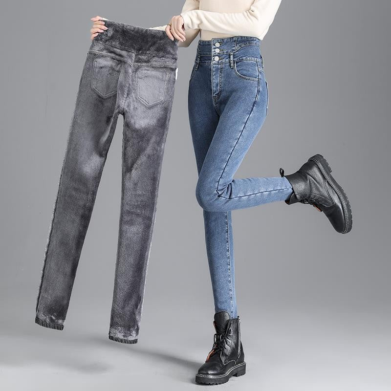 Women's Ultra-high-waisted Abdomen Jeans New Slim And Tight-fitting