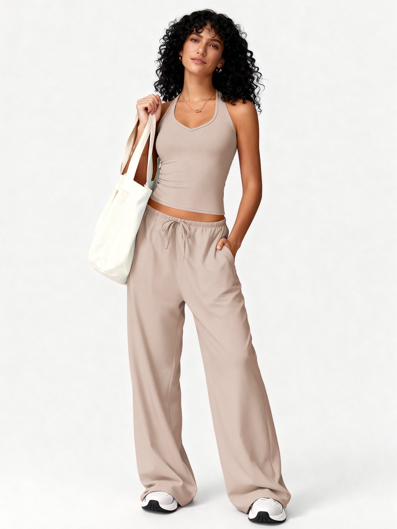 Womens Yoga Casual Top And Pants Set
