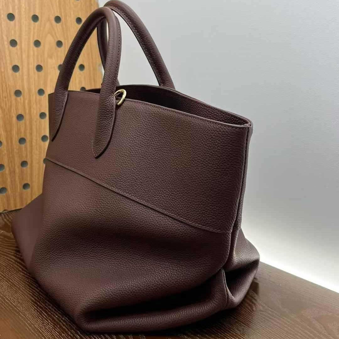 Simple Crossbody First Layer Cowhide Large Capacity Totes