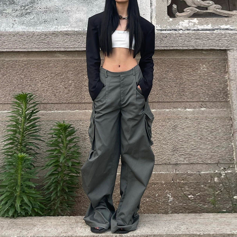 High Street Versatile Retro Casual Overalls Female