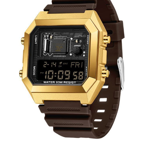 Fashion Square Waterproof Electronic Watch Multifunctional Student Sports Watch