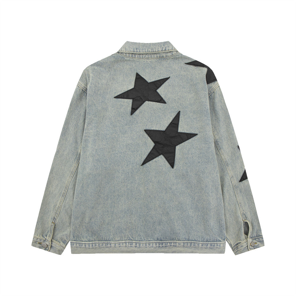 Men's Spring And Autumn Trends High Street Design Loose Lapels Zipper Jacket