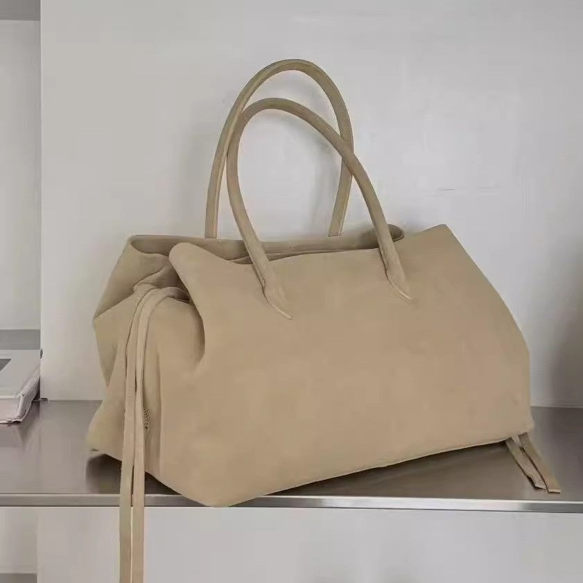 Fashionable All-match Suede Tote Commuter Design Portable Shoulder Messenger Bag