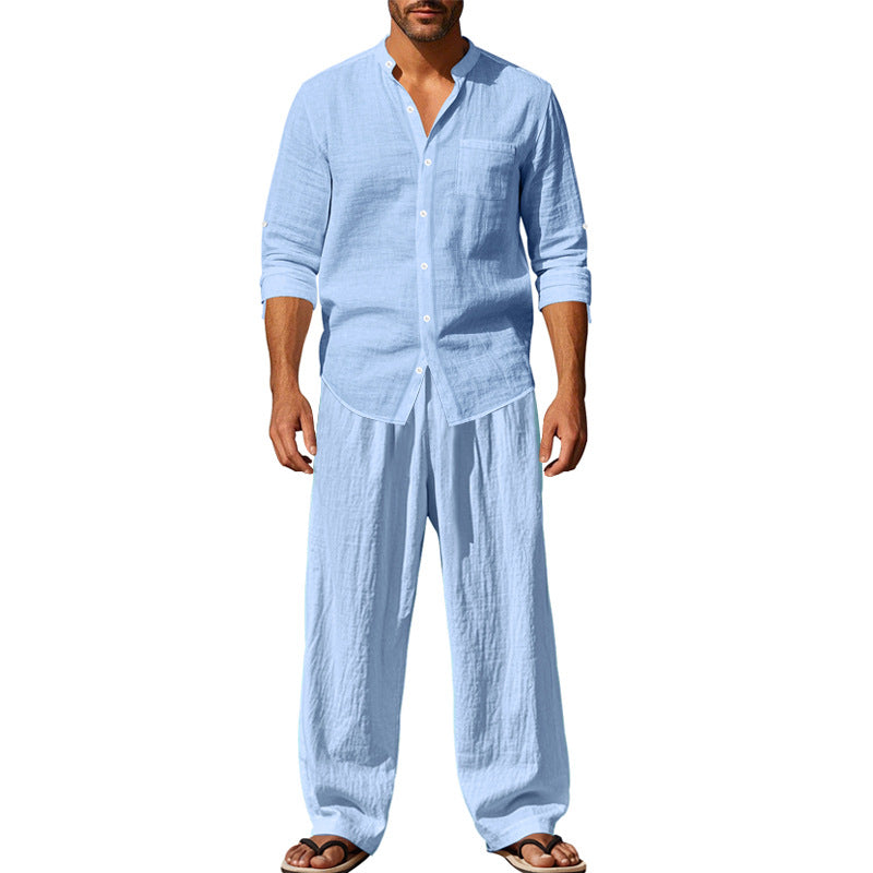 Loose Long-sleeved Trousers Shirt Outfit Men
