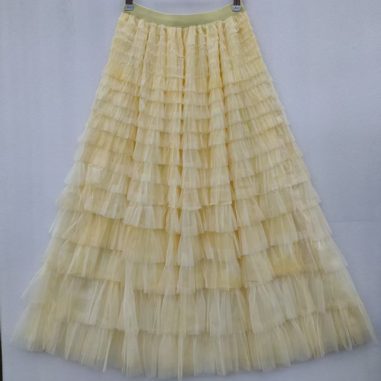 Plus-size Women's Mid-length Tie-dye Ink Print Mesh Skirt