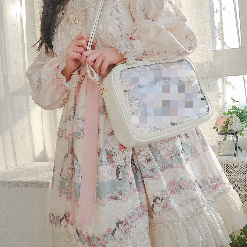 Cute, Simple And Transparent Student Color Contrast Single Shoulder Messenger Bag