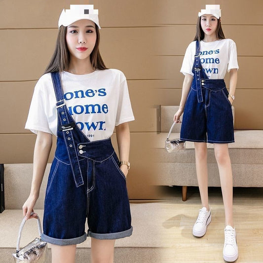 Bib Women New Autumn All-match Trend Loose Design Pants