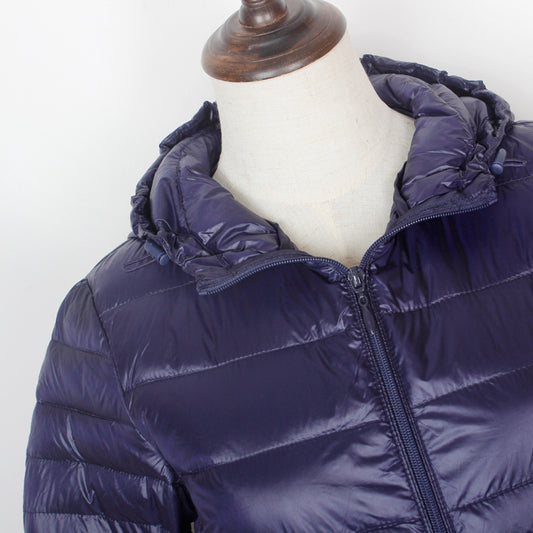 Lightweight Mid-length Plus Size Slim Fit Women's Down Jacket