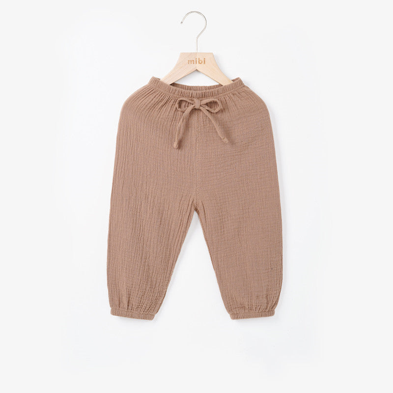Children's Mosquito Pants Cotton And Linen Loose Ramie Gauze Casual Pants
