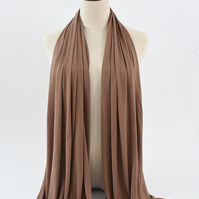 Solid Color Rayon Jersey Women's Scarf Mercerized Cotton Modal Kerchief