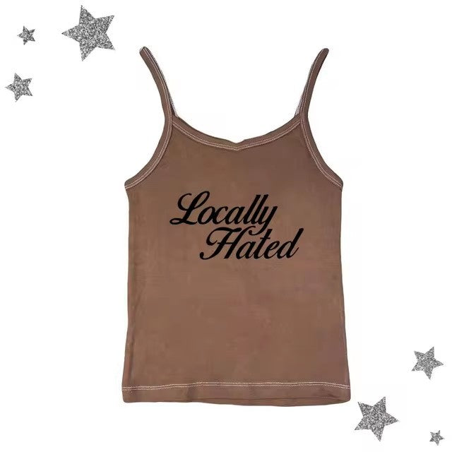 Hot Girl Letter Print Vest Sling Women