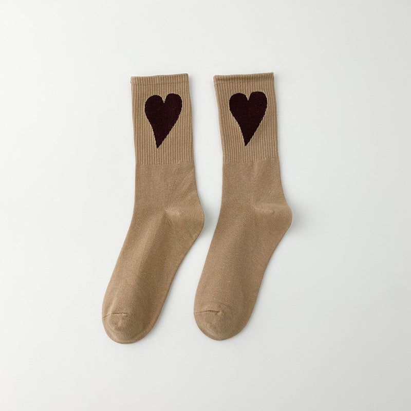Socks Women's Big Love Medium Tube Macaron Color
