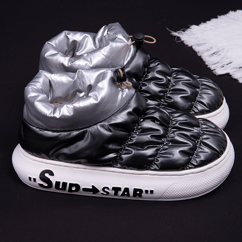 Fashion And Simple Ladies Down Cotton Slippers