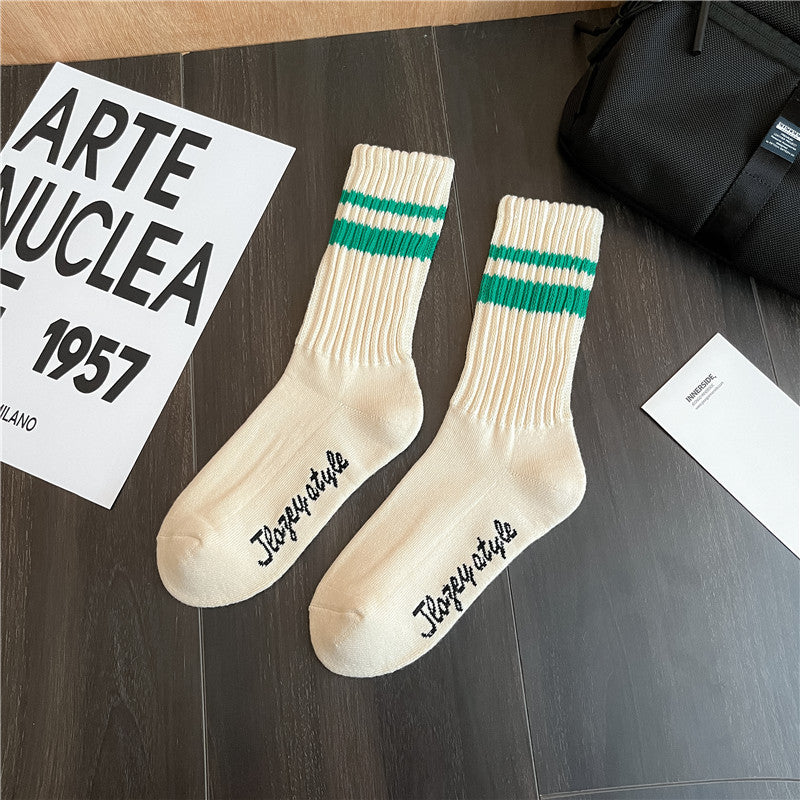Thickened Two-bar Terry Men's Socks Pattern Thick Thread Tube Socks