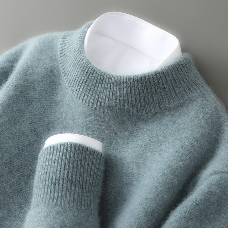 Men's Pure Wool Round Neck Autumn And Winter Knitted Sweater