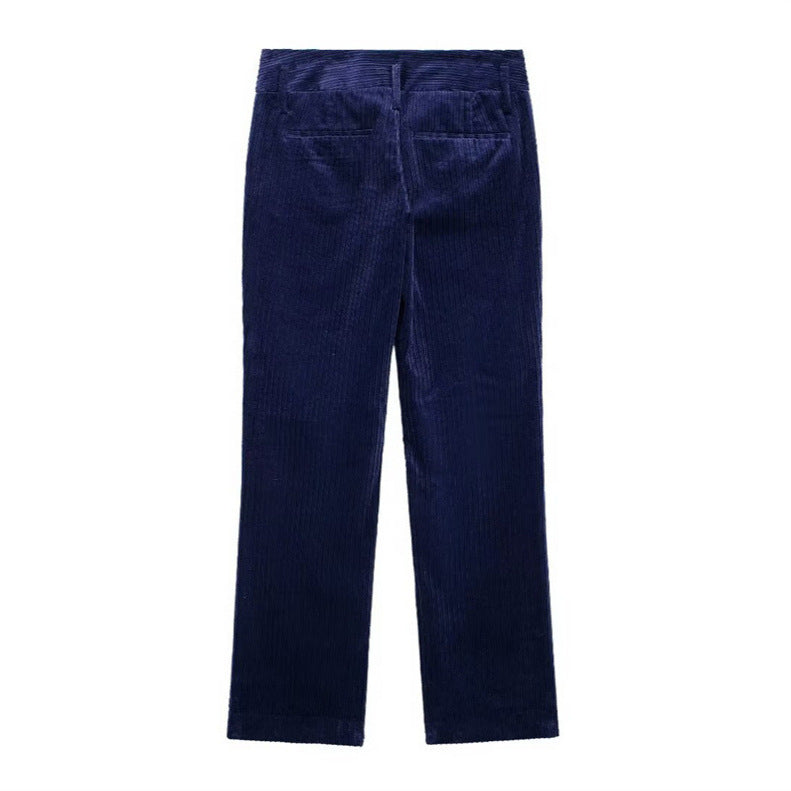 New European And American Style Fashion Women's Wear Corduroy Straight-leg Trousers
