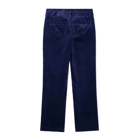 New European And American Style Fashion Women's Wear Corduroy Straight-leg Trousers