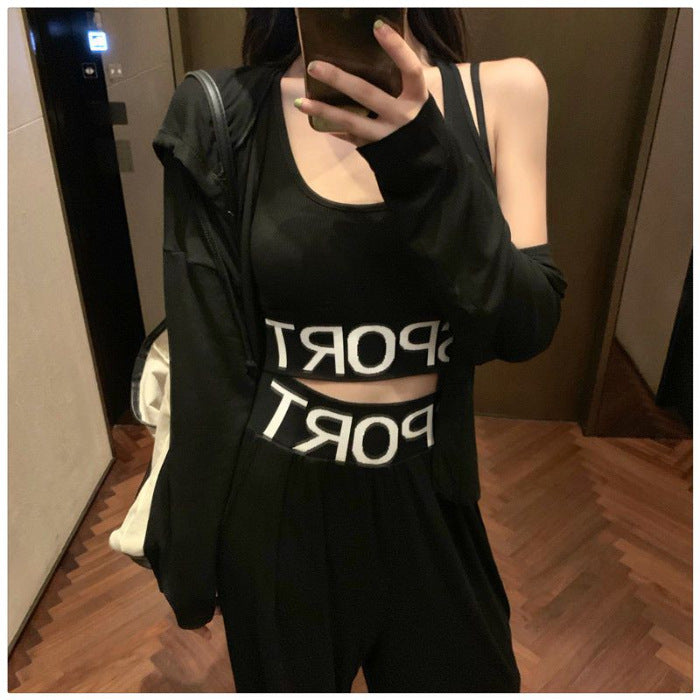 Outerwear Wide-leg Pants Vest Casual Sportswear Set