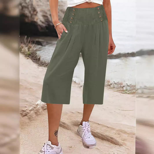 Loose Casual Cropped Pants
