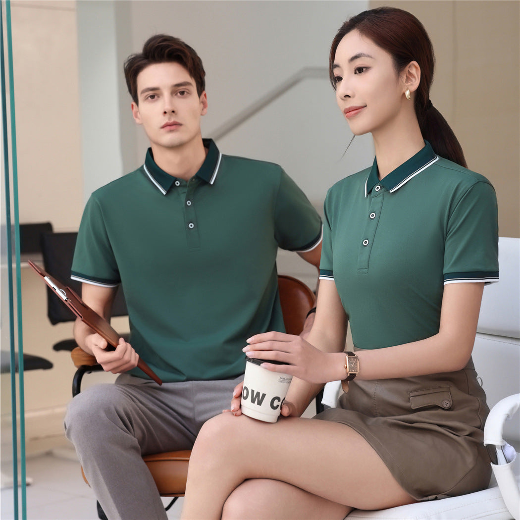 Elastic Fiber Di Skin Cotton Polo Shirt Color Matching
