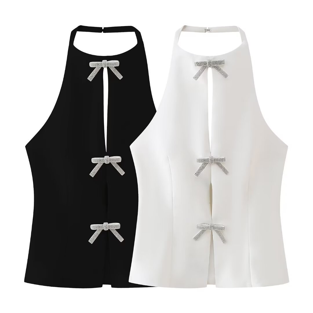 Women's Fashion Jewelry Bowknot Decoration Hanging Collar Top