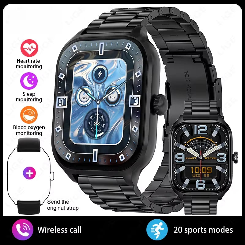 2025 New Fashion Smart Watch Heart Rate Monitor Sports Fitness Watch Waterproof Voice Calling Smart Watch for Huawei Xiaomi