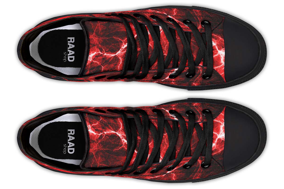 Men And Women Color Gradient Print High-top Canvas Shoes