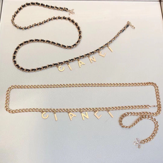 Vintage Metal Small Letter Chain Belt