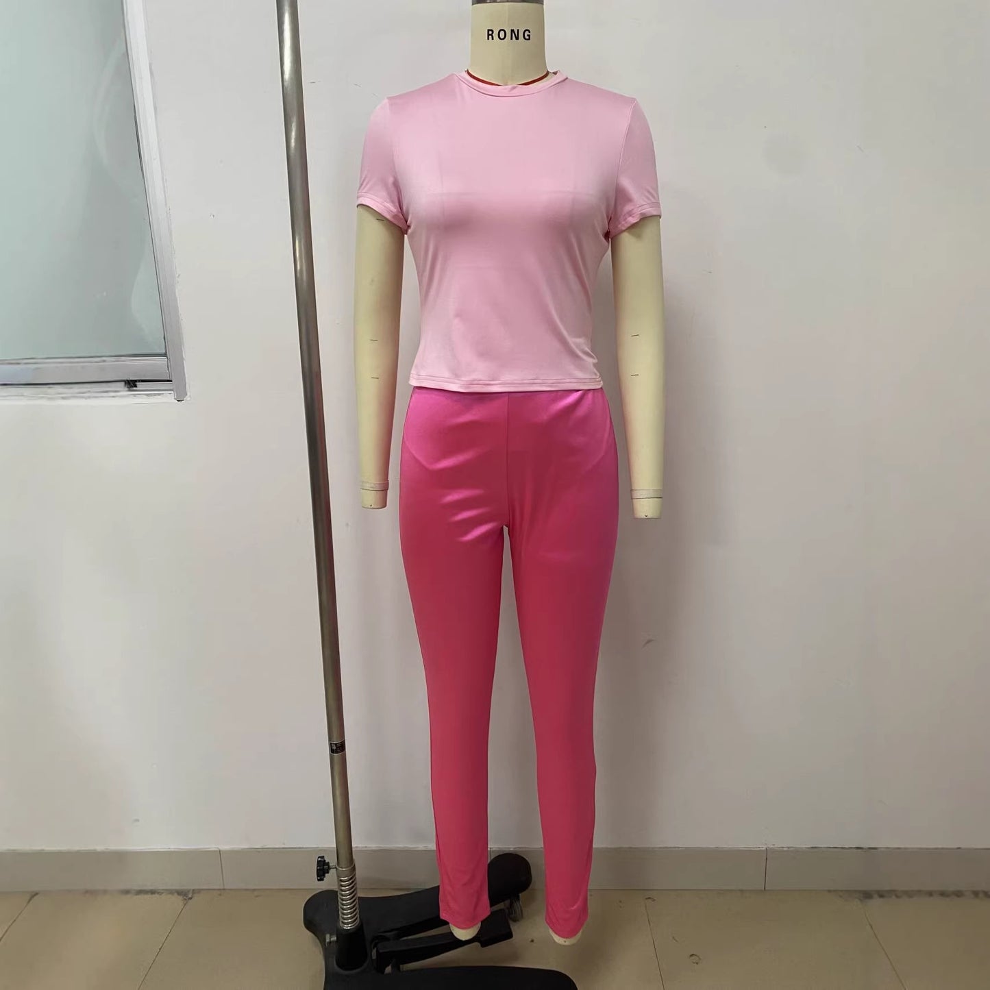 Casual Sports Yoga Satin Pants Set