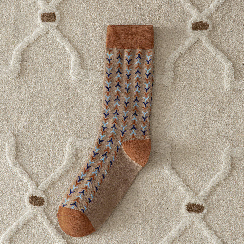 Autumn And Winter New Combed Cotton Thickened Japanese Retro Style Middle Tube Cotton Socks