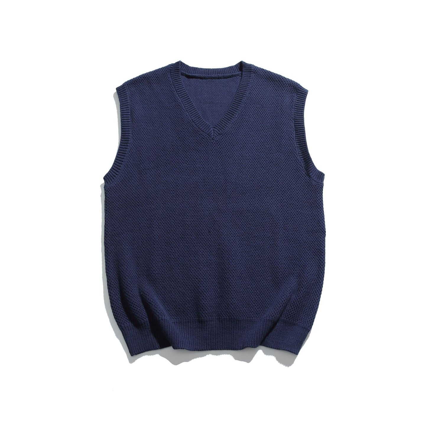 Solid Color Men's Sweater V-neck Knitted Vest