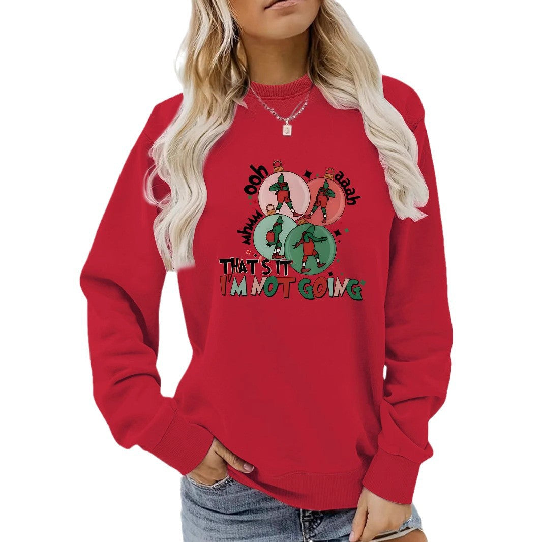 I'm Not GOING Pattern Printed Casual Hoodie