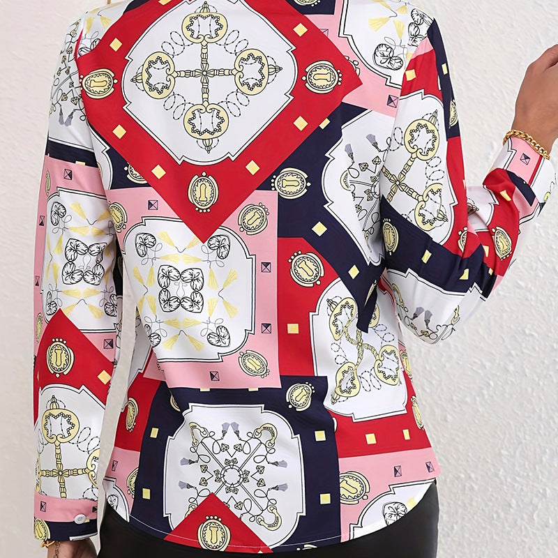 Elegant And Stylish Long-sleeve Womens Blouse